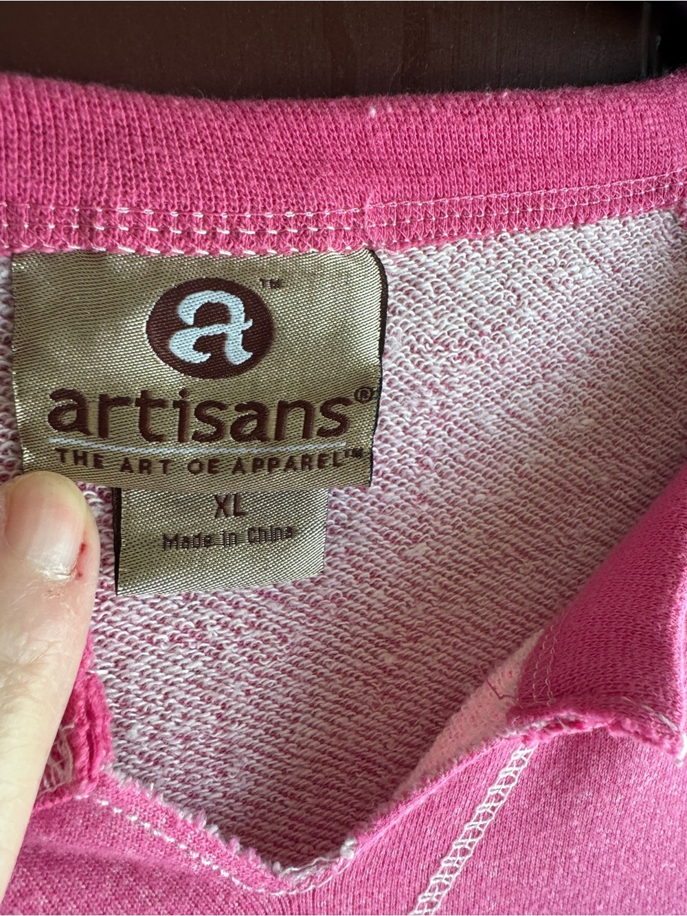 Artisans Pink Long Sleeve V Neck Shirt Size XL - Picture 4 of 5